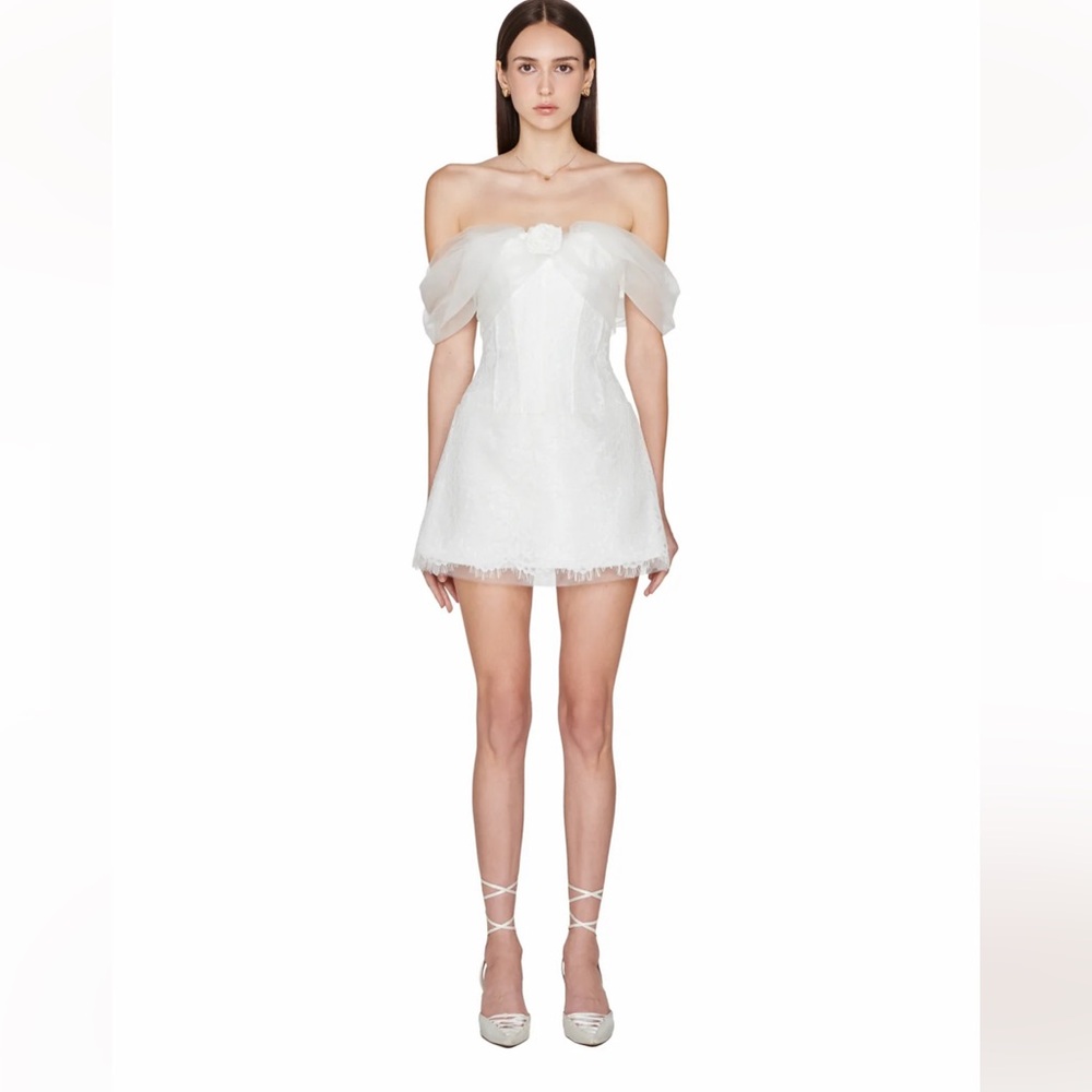 White Off-Shoulder Puff Sleeve Sundress